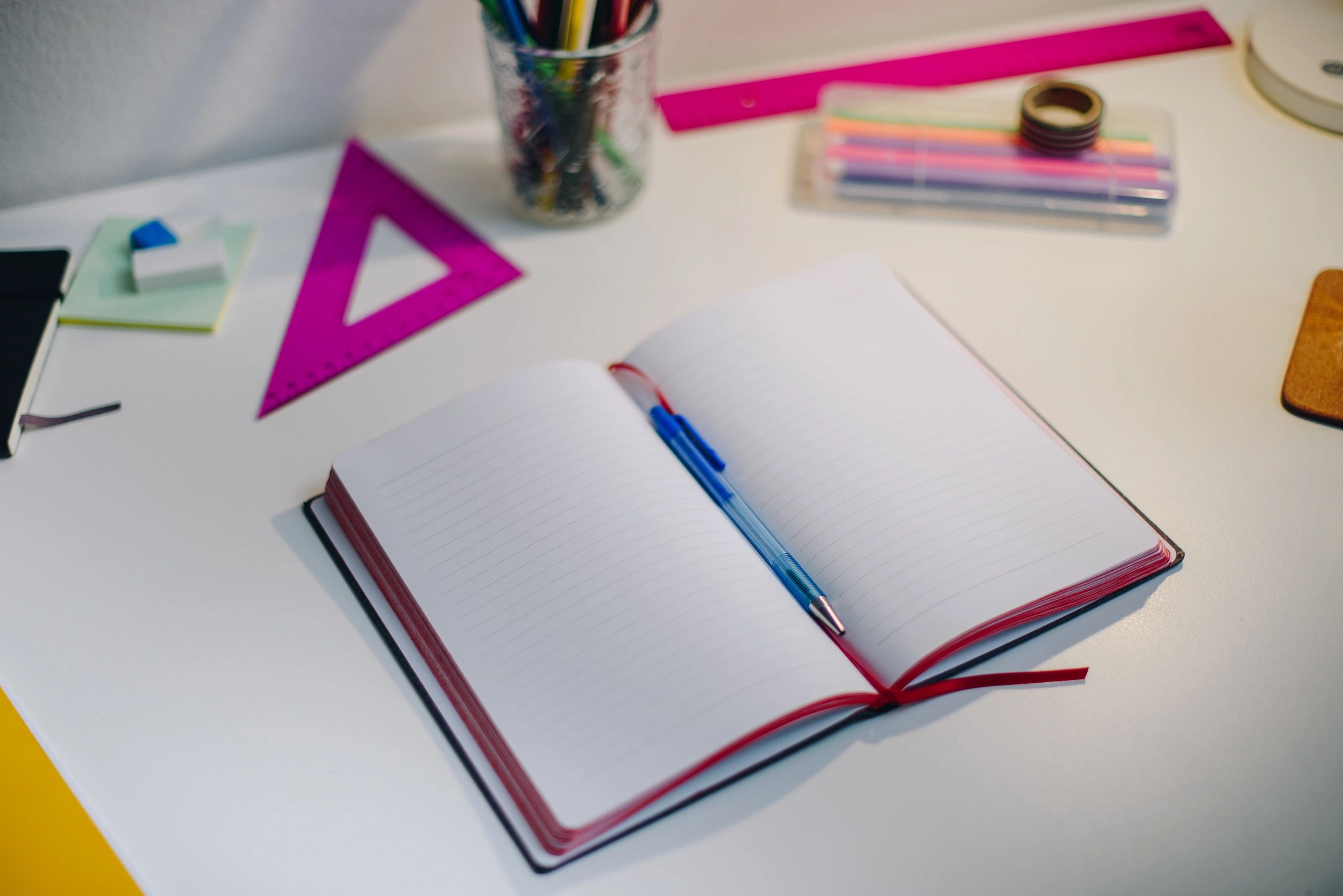 Notebook and pen for reflective astrology study